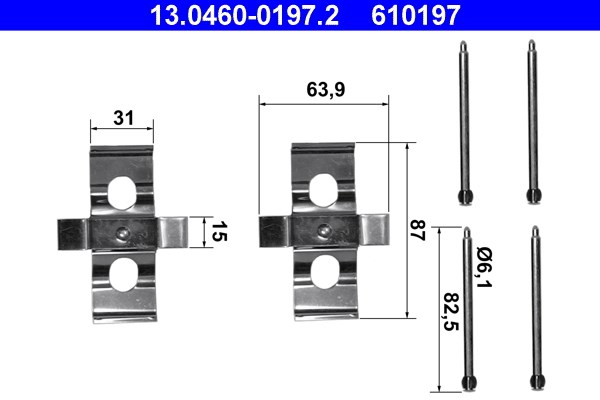 Monteringssats, Framaxel Ate 13.0460-0197.2 ATE