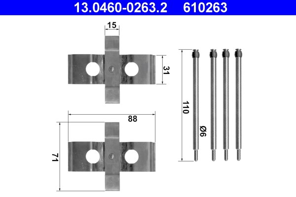 Monteringssats, Framaxel Ate 13.0460-0263.2 ATE