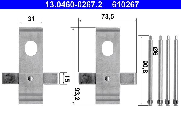 Monteringssats, Framaxel Ate 13.0460-0267.2 ATE Monteringssats, Framaxel Ate 13.0460-0267.2 ATE