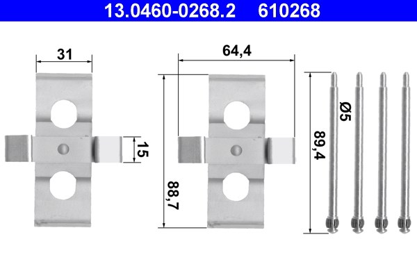 Monteringssats, Framaxel Ate 13.0460-0268.2 ATE