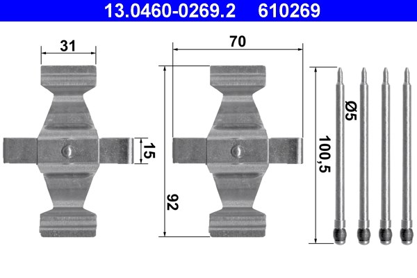 Monteringssats, Framaxel Ate 13.0460-0269.2 ATE