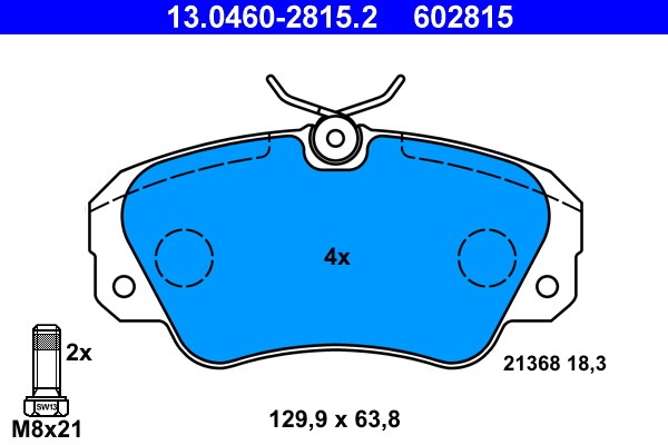 Bromsbeläggsats, Framaxel Ate 13.0460-2815.2 ATE