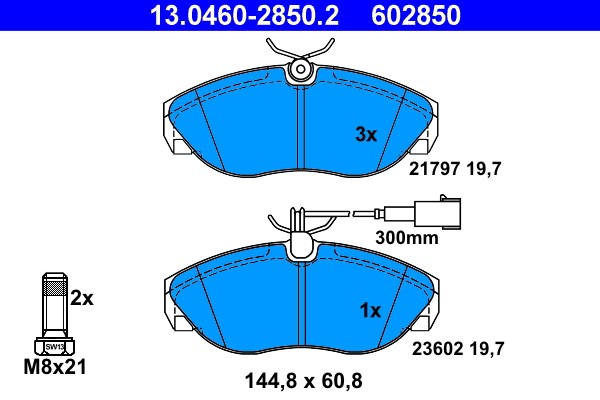 Bromsbeläggsats, Framaxel Ate 13.0460-2850.2 ATE
