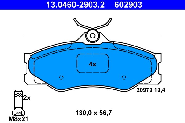 Bromsbeläggsats, Framaxel Ate 13.0460-2903.2 ATE