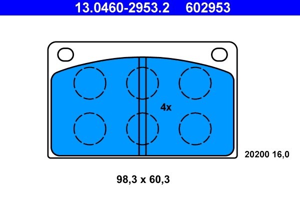 Bromsbeläggsats, Framaxel Ate 13.0460-2953.2 ATE