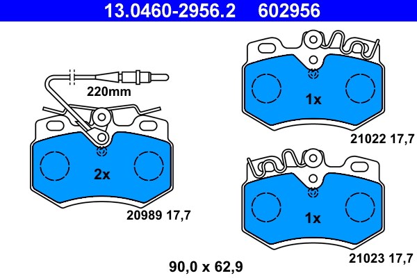 Bromsbeläggsats, Framaxel Ate 13.0460-2956.2 ATE