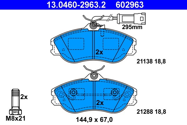 Bromsbeläggsats, Framaxel Ate 13.0460-2963.2 ATE