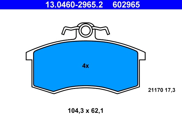 Bromsbeläggsats, Framaxel Ate 13.0460-2965.2 ATE