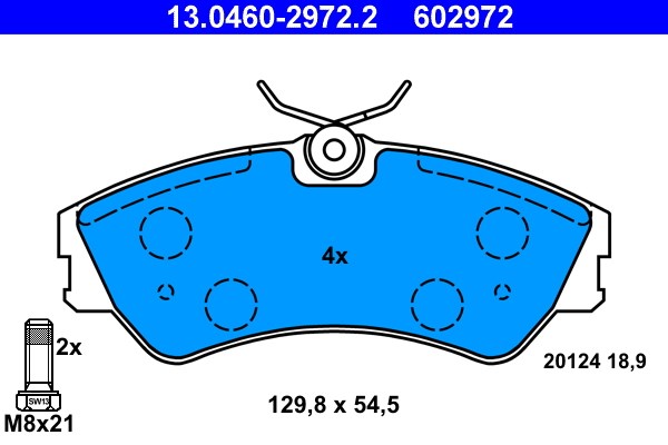 Bromsbeläggsats, Framaxel Ate 13.0460-2972.2 ATE