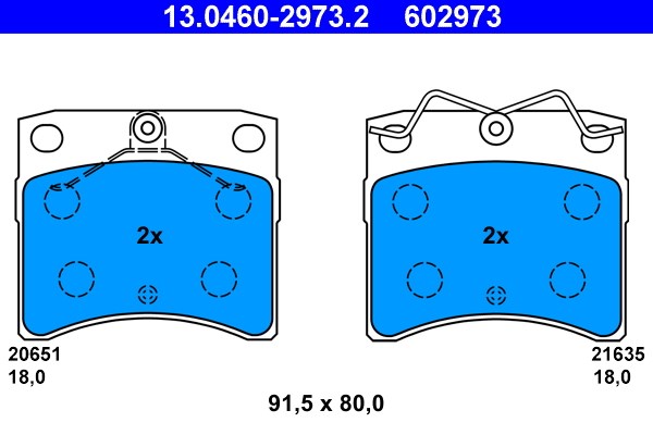 Bromsbeläggsats, Framaxel Ate 13.0460-2973.2 ATE