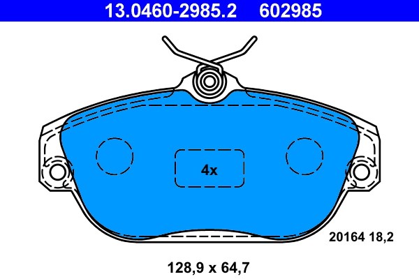 Bromsbeläggsats, Framaxel Ate 13.0460-2985.2 ATE