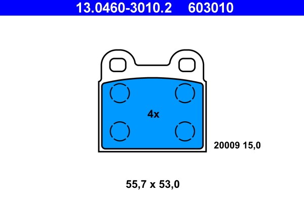 Bromsbeläggsats, Framaxel, Bakaxel Ate 13.0460-3010.2 ATE