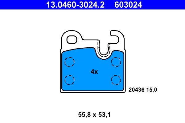 Bromsbeläggsats, Bakaxel Ate 13.0460-3024.2 ATE