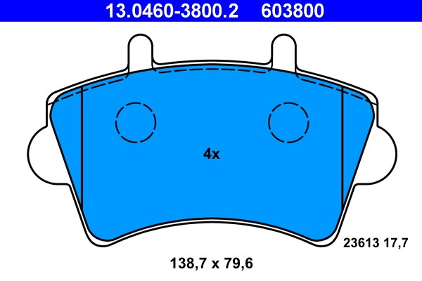 Bromsbeläggsats, Framaxel Ate 13.0460-3800.2 ATE