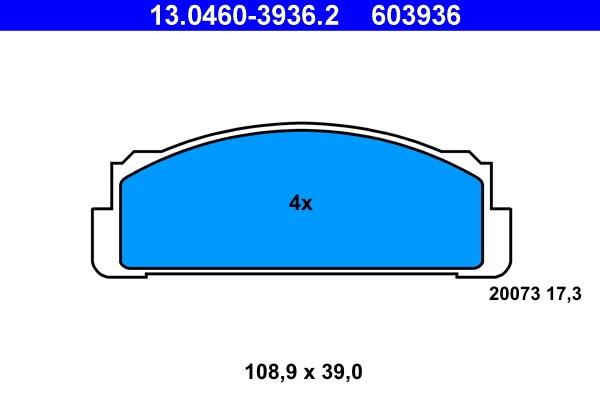Bromsbeläggsats, Framaxel Ate 13.0460-3936.2 ATE