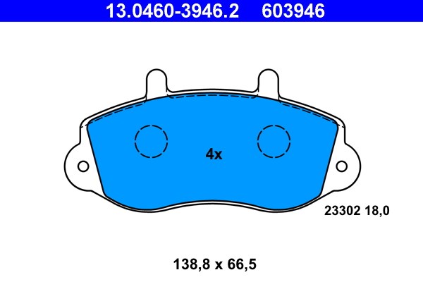 Bromsbeläggsats, Framaxel Ate 13.0460-3946.2 ATE