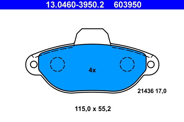 Bromsbeläggsats, Framaxel Ate 13.0460-3950.2 ATE