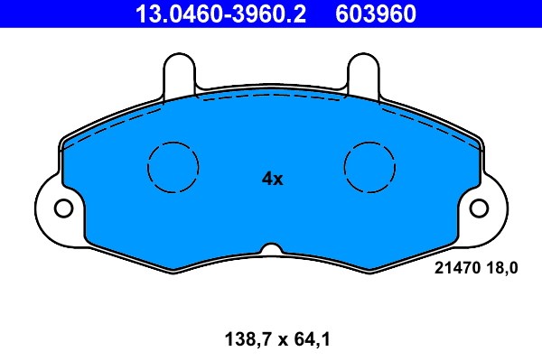 Bromsbeläggsats, Framaxel Ate 13.0460-3960.2 ATE