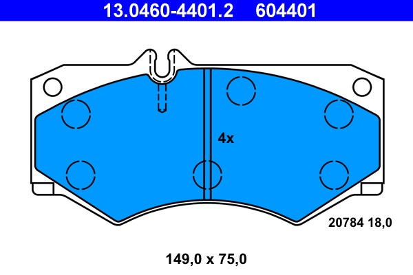 Bromsbeläggsats, Framaxel Ate 13.0460-4401.2 ATE