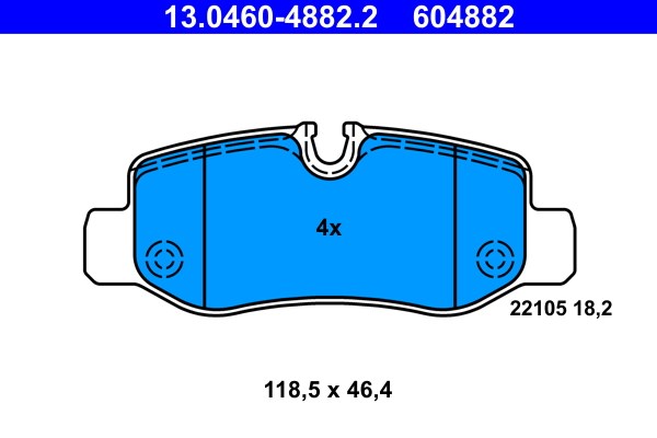 Bromsbeläggsats, Bakaxel Ate 13.0460-4882.2 ATE