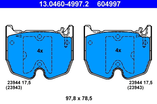 Bromsbeläggsats, Framaxel Ate 13.0460-4997.2 ATE