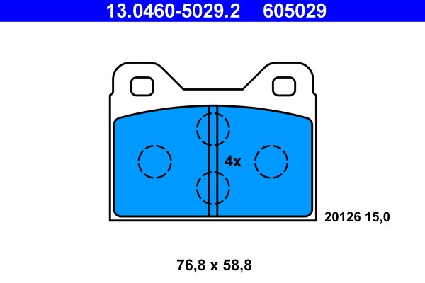 Bromsbeläggsats, Framaxel Ate 13.0460-5029.2 ATE