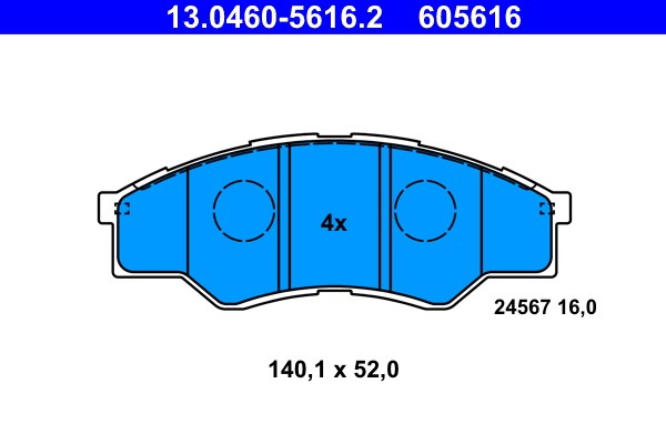 Bromsbeläggsats, Framaxel Ate 13.0460-5616.2 ATE