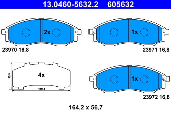 Bromsbeläggsats, Framaxel Ate 13.0460-5632.2 ATE