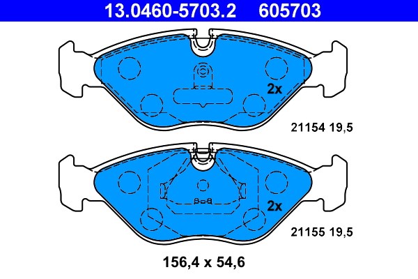 Bromsbeläggsats, Framaxel Ate 13.0460-5703.2 ATE