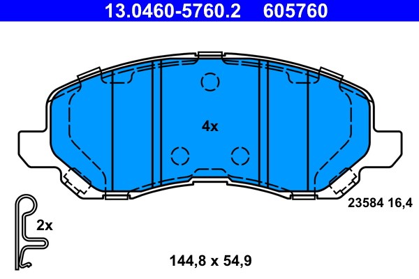 Bromsbeläggsats, Framaxel Ate 13.0460-5760.2 ATE