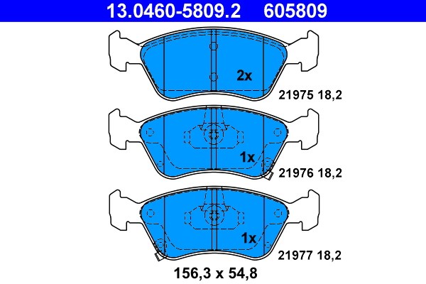 Bromsbeläggsats, Framaxel Ate 13.0460-5809.2 ATE