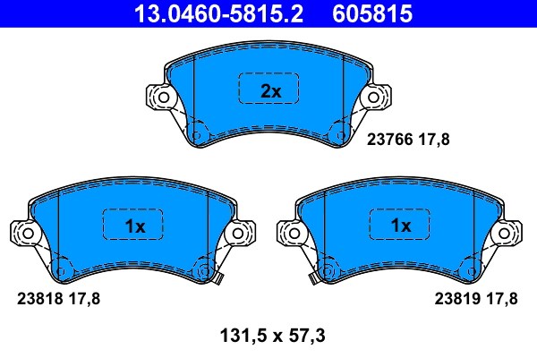 Bromsbeläggsats, Framaxel Ate 13.0460-5815.2 ATE