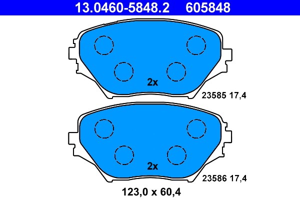Bromsbeläggsats, Framaxel Ate 13.0460-5848.2 ATE