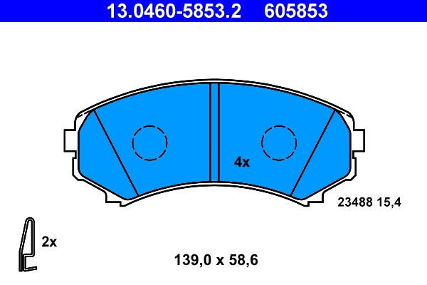 Bromsbeläggsats, Framaxel Ate 13.0460-5853.2 ATE