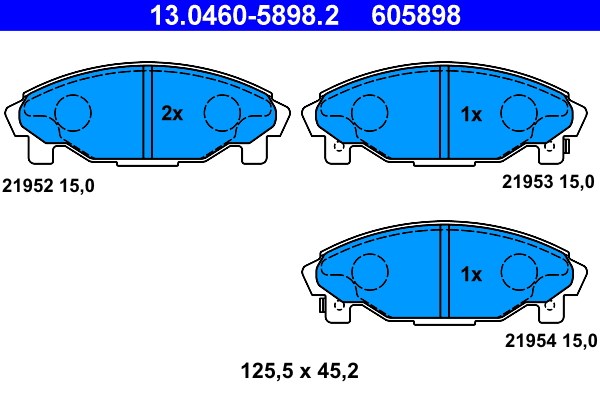 Bromsbeläggsats, Framaxel Ate 13.0460-5898.2 ATE