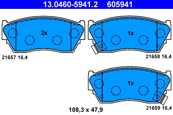 Bromsbeläggsats, Framaxel Ate 13.0460-5941.2 ATE Bromsbeläggsats, Framaxel Ate 13.0460-5941.2 ATE