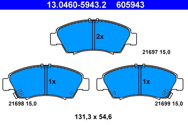 Bromsbeläggsats, Framaxel Ate 13.0460-5943.2 ATE