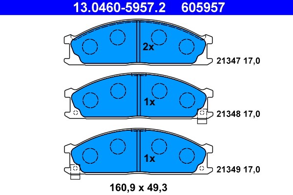 Bromsbeläggsats, Framaxel Ate 13.0460-5957.2 ATE
