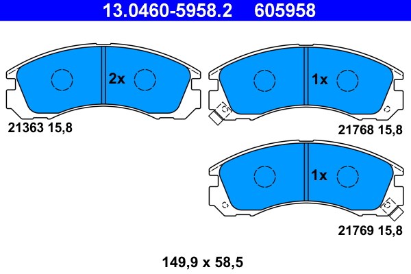 Bromsbeläggsats, Framaxel Ate 13.0460-5958.2 ATE