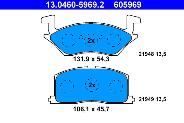 Bromsbeläggsats, Framaxel Ate 13.0460-5969.2 ATE