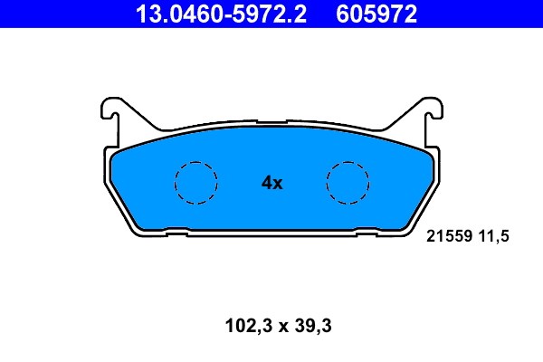 Bromsbeläggsats, Bakaxel Ate 13.0460-5972.2 ATE