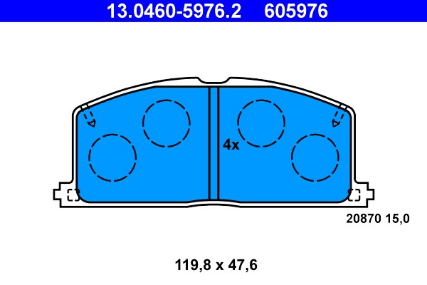 Bromsbeläggsats, Framaxel Ate 13.0460-5976.2 ATE