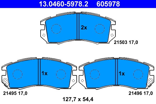 Bromsbeläggsats, Framaxel Ate 13.0460-5978.2 ATE Bromsbeläggsats, Framaxel Ate 13.0460-5978.2 ATE