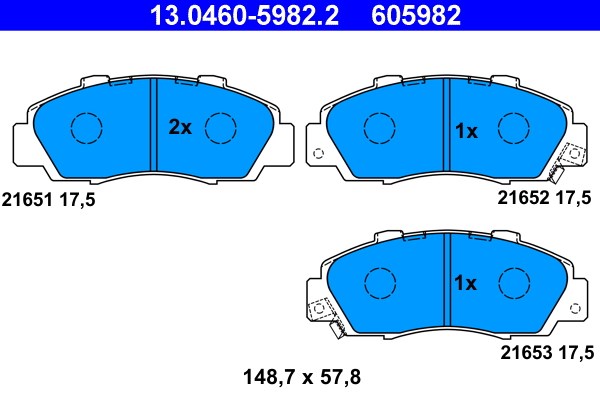 Bromsbeläggsats, Framaxel Ate 13.0460-5982.2 ATE