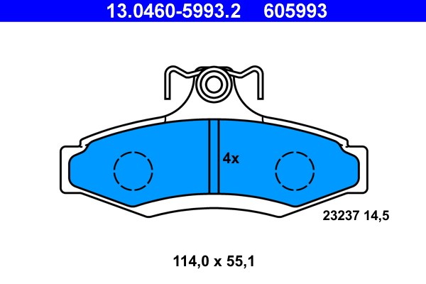 Bromsbeläggsats, Bakaxel Ate 13.0460-5993.2 ATE