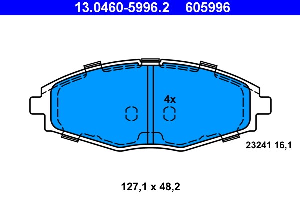Bromsbeläggsats, Framaxel Ate 13.0460-5996.2 ATE