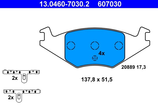 Bromsbeläggsats, Framaxel Ate 13.0460-7030.2 ATE