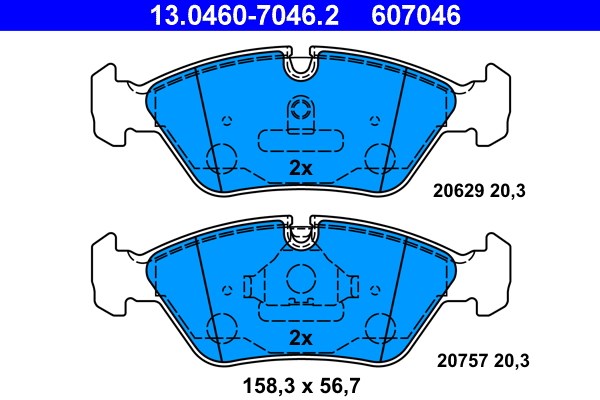 Bromsbeläggsats, Framaxel Ate 13.0460-7046.2 ATE
