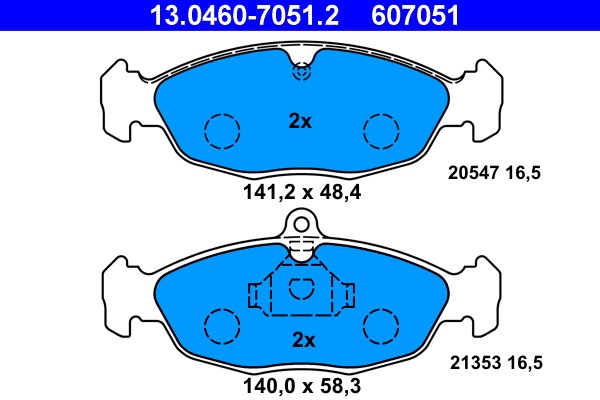 Bromsbeläggsats, Framaxel Ate 13.0460-7051.2 ATE