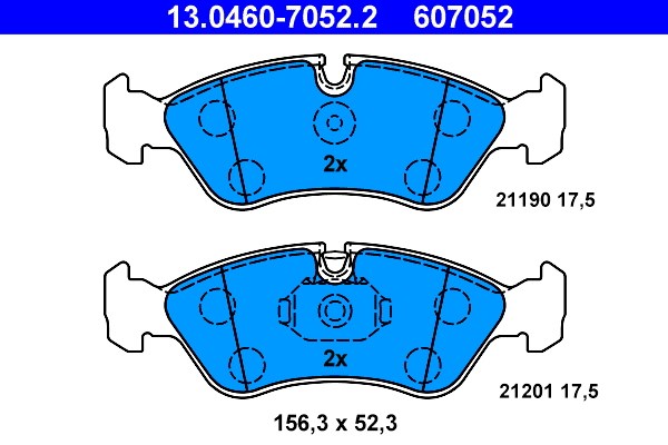 Bromsbeläggsats, Framaxel Ate 13.0460-7052.2 ATE